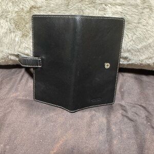 Coach black leather wallet with Snap Closure